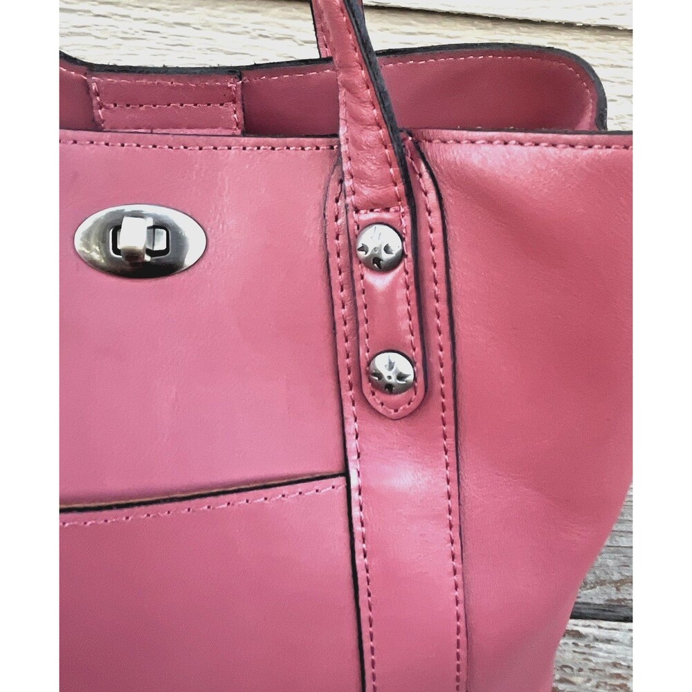 Patricia Nash Darby Tote Leather Crossbody Bag Turn Lock - Pink - Picture 4 of 16
